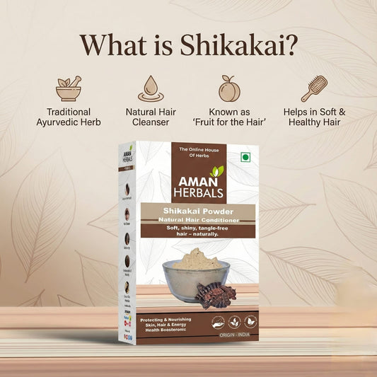 AMAN HERBALS Shikakai Pods (Raw) | 100% Natural & Sun-Dried | For Healthy Hair & Scalp Care 200GM