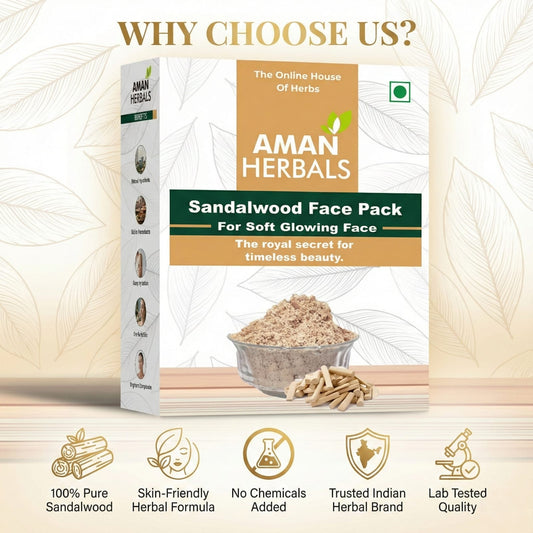 100% Pure and Natural Sandalwood/Chandan Powder for Face & Skin Glow
