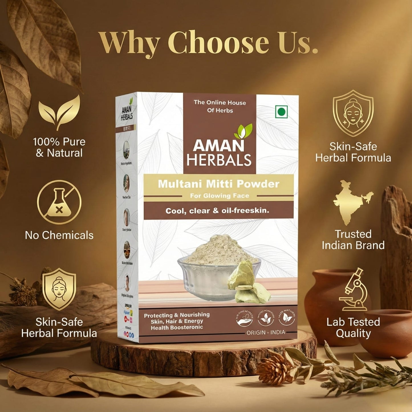 100% Pure and Natural Multani Mitti Powder for Face & Skin Glow