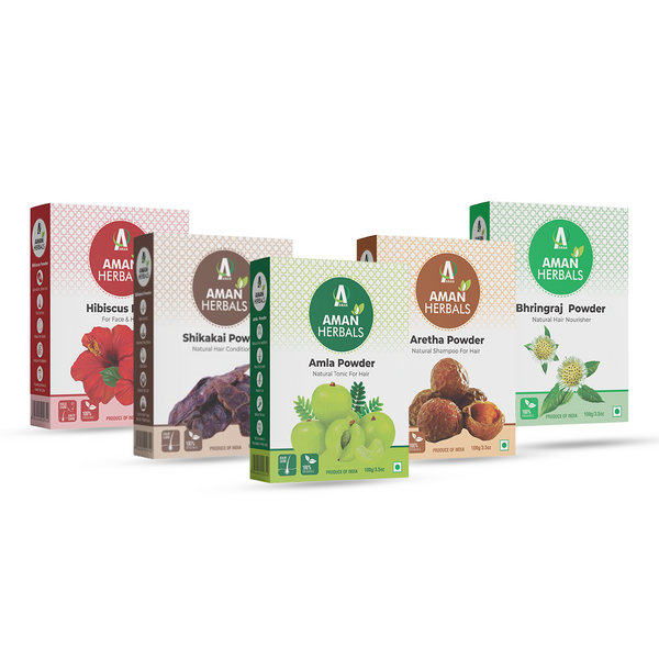 Amla powder, Reetha powder, Shikakai powder, Hibiscus powder, Bhringraj powder, natural hair care, organic herbal powder, Ayurvedic hair treatment, chemical-free hair cleanser, herbal hair growth powder
