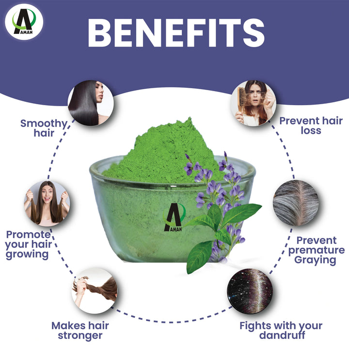 Indigo powder, natural hair dye, herbal hair color, organic indigo, chemical-free hair dye, black hair color, hair coloring powder, plant-based dye, hair care, Ayurvedic hair dye