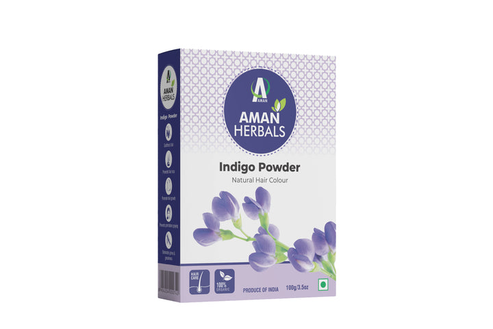 Indigo powder, natural hair dye, herbal hair color, organic indigo, chemical-free hair dye, black hair color, hair coloring powder, plant-based dye, hair care, Ayurvedic hair dye