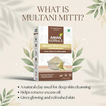 100% Pure and Natural Multani Mitti Powder for Face & Skin Glow