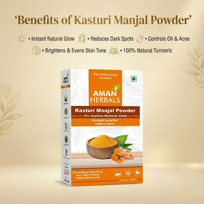 Organic Natural Kasturi Manjal (Haldi) Powder for Face and Skin