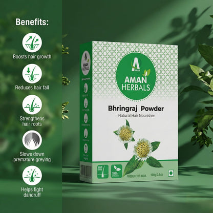 100% Pure and Natural Organic Bhringraj Powder for Hair Growth