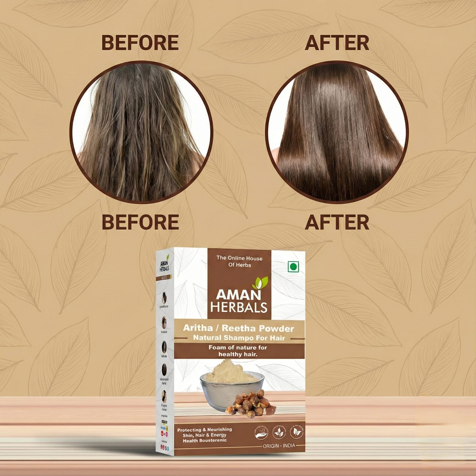 Aman Herbals Dry Aritha | Natural Reetha for Hair Care & Shampoo | 200g Dried Soapnut