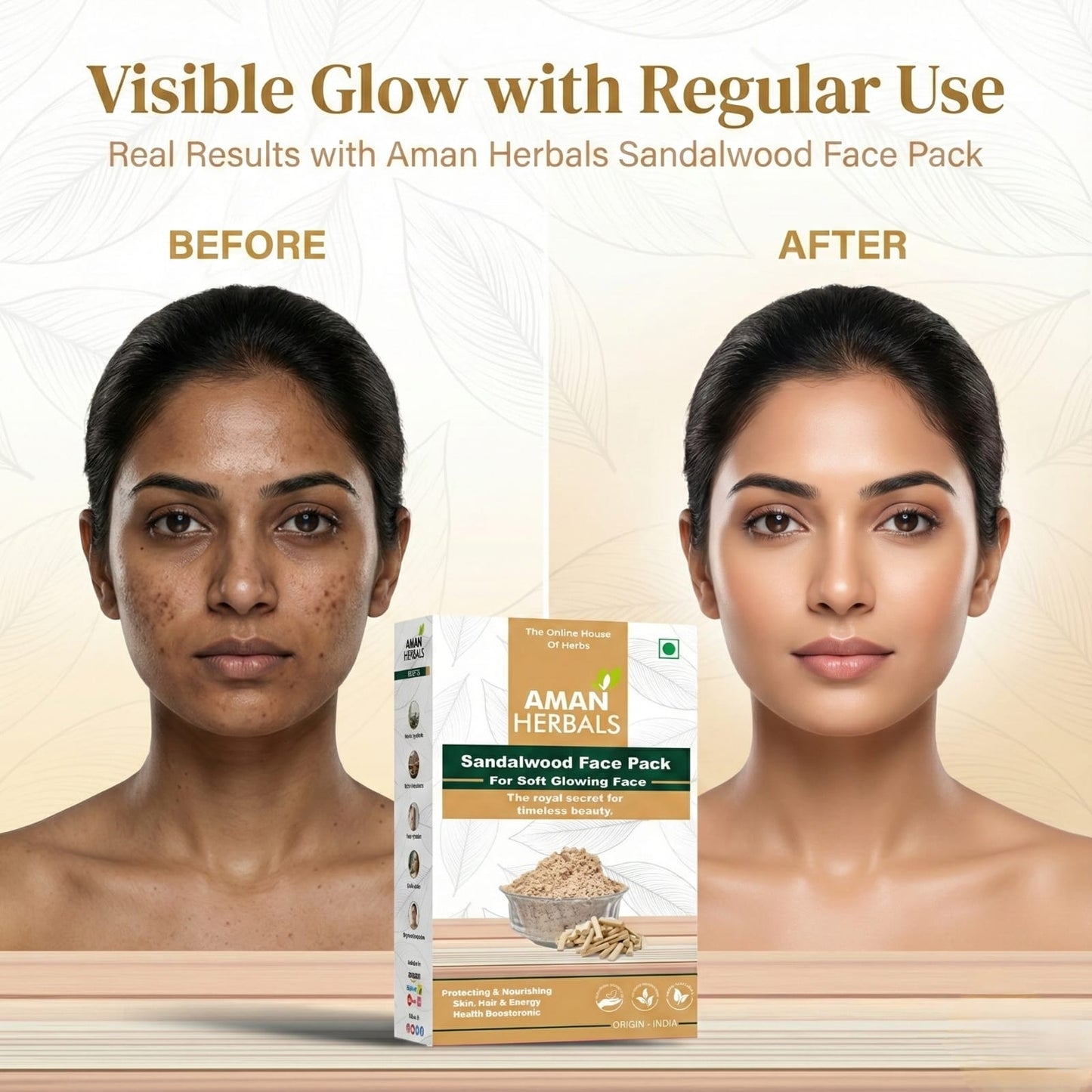 100% Pure and Natural Sandalwood/Chandan Powder for Face & Skin Glow