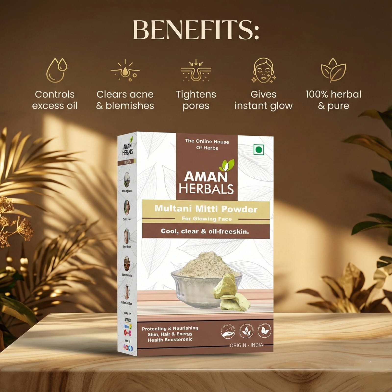 100% Pure and Natural Multani Mitti Powder for Face & Skin Glow