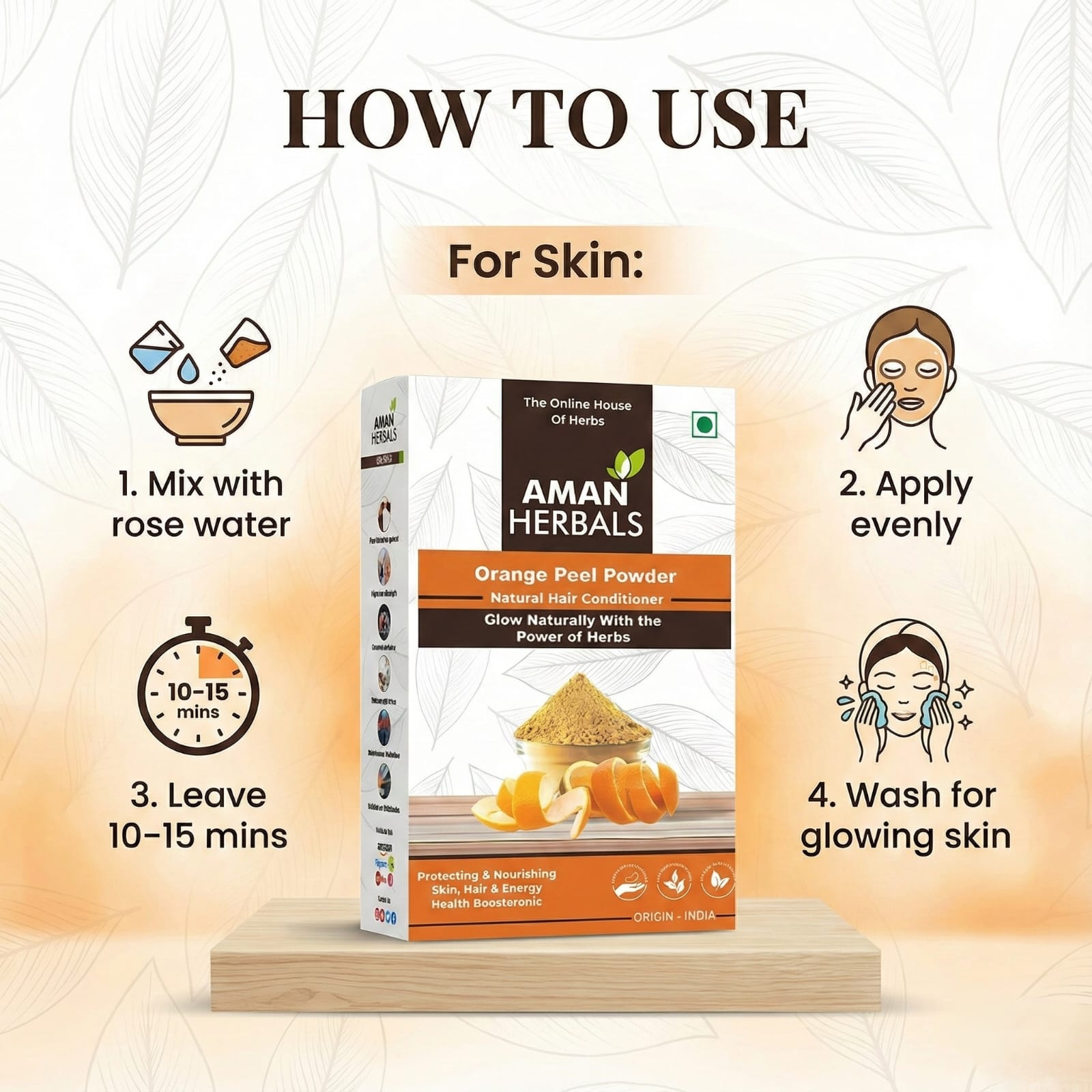 100% Pure and Natural Organic Orange Powder For Skin Care