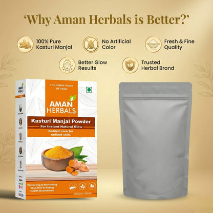 Organic Natural Kasturi Manjal (Haldi) Powder for Face and Skin