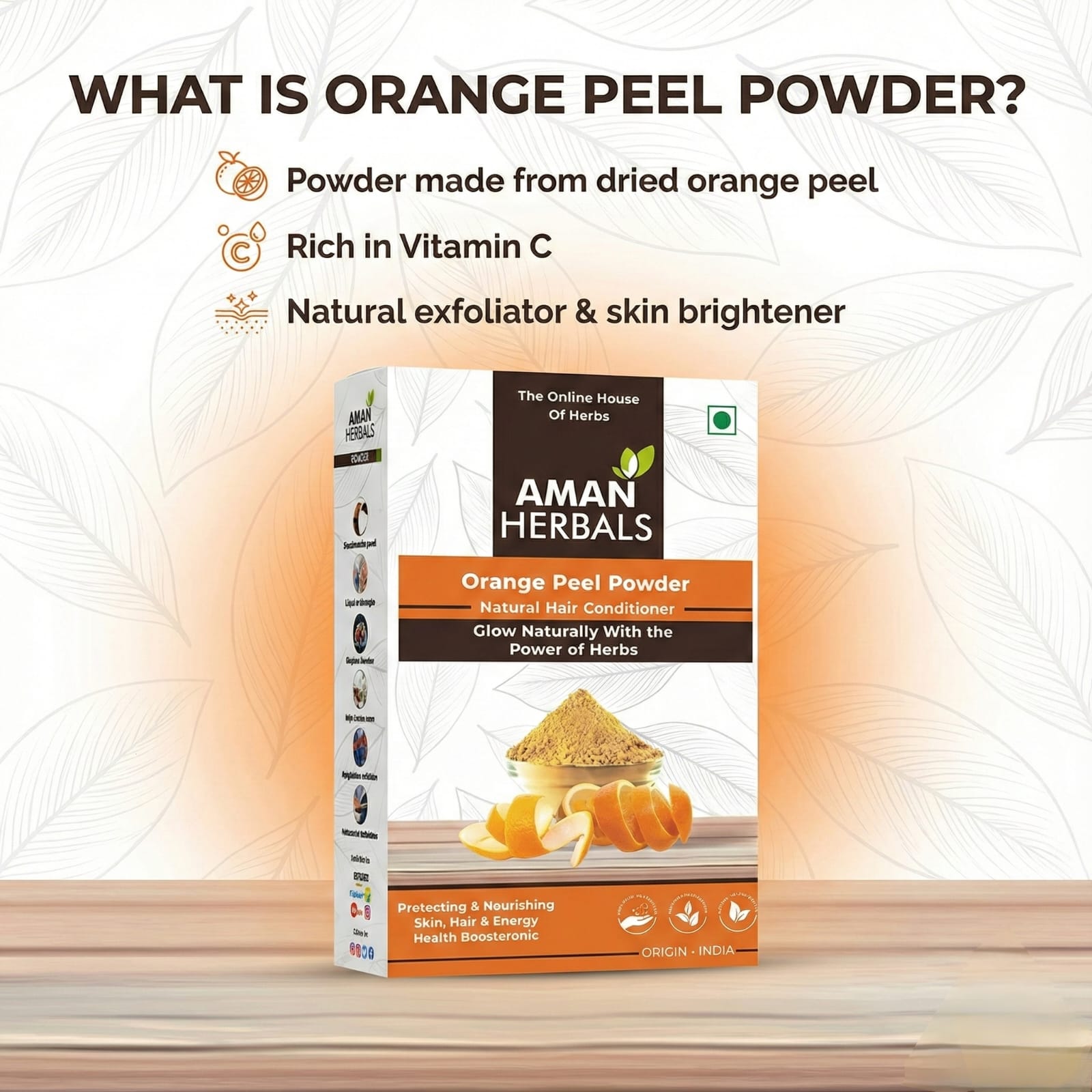 100% Pure and Natural Organic Orange Powder For Skin Care