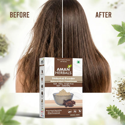AMAN HERBALS Shikakai Pods (Raw) | 100% Natural & Sun-Dried | For Healthy Hair & Scalp Care 200GM