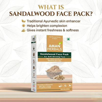 100% Pure and Natural Sandalwood/Chandan Powder for Face & Skin Glow