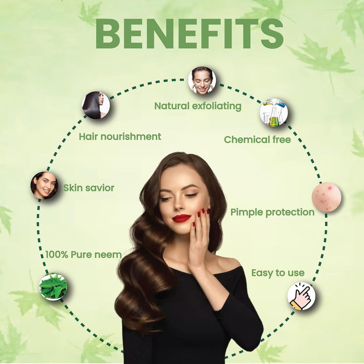 AMAN HERBALS - 100% Organic Neem leaves Powder, Azadirachta Indica for Face, Skin & Hair care by AMAN Herbals (Pack of 2) - AMANHERBAL