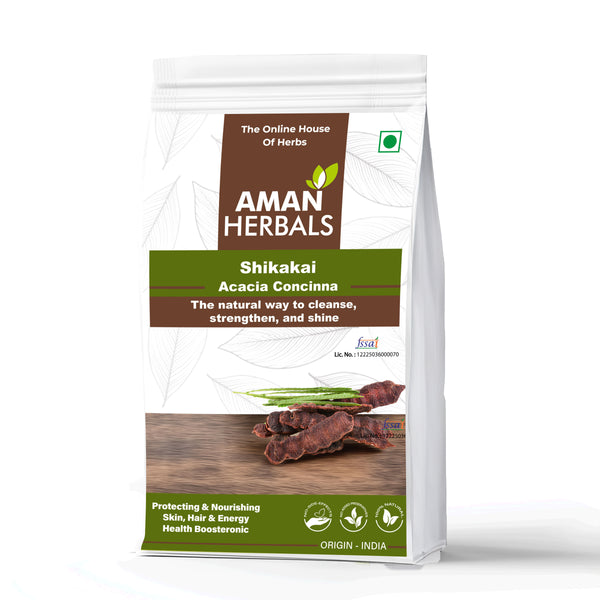 AMAN HERBALS Shikakai Pods (Raw) | 100% Natural & Sun-Dried | For Healthy Hair & Scalp Care 200GM - AMANHERBAL