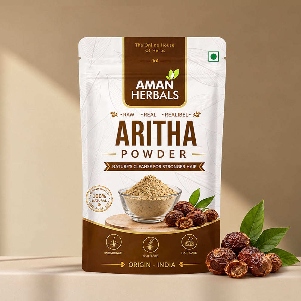 100% Pure and Organic Natural Reetha (Aretha) Powder for Hair Growth