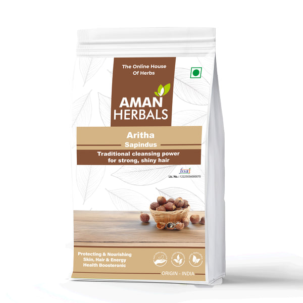 Aman Herbals Dry Aritha | Natural Reetha for Hair Care & Shampoo | 200g Dried Soapnut - AMANHERBAL