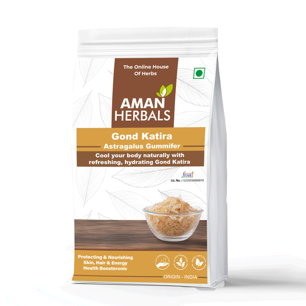 Aman Herbals Gond Katira | Natural Cooling Gum for Drinks & Desserts | 200gm Edible Grade - AMANHERBAL