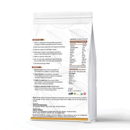 Aman Herbals Gond Katira | Natural Cooling Gum for Drinks & Desserts | 200gm Edible Grade - AMANHERBAL