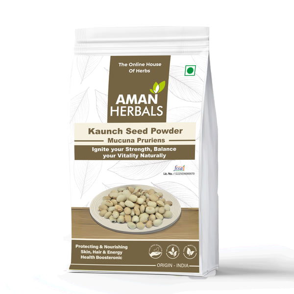 Aman Herbals Kaunch Seed Powder (Mucuna Pruriens), Natural Strength & Vitality Supplement, 200gm, Made in India - AMANHERBAL