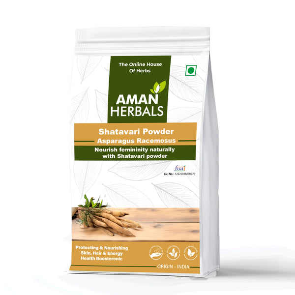 Aman Herbals Shatavari Powder, Asparagus Racemosus, Natural Women's Health Supplement, Ayurvedic Herb 200gm - AMANHERBAL
