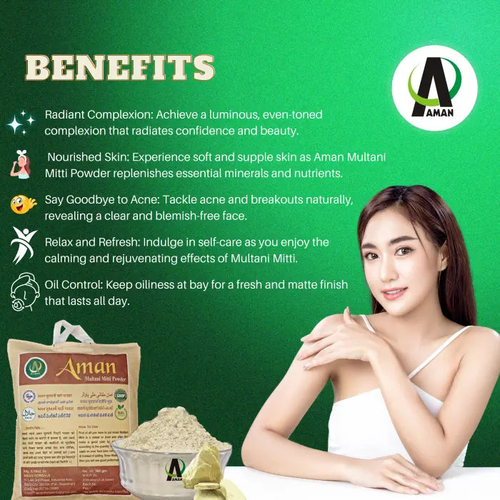 Multani Mitti powder, Fuller's Earth, deep cleansing, natural face pack, oil control, skin detox, clay mask, pore unclogging, Ayurvedic skincare, skin purification