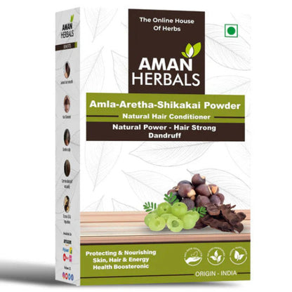 Amla Reetha Shikakai Hair Care Powder | Natural Hair Growth Cleanser