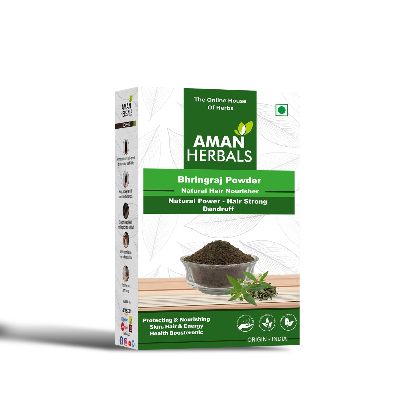 100% Pure and Natural Organic Bhringraj Powder for Hair Growth