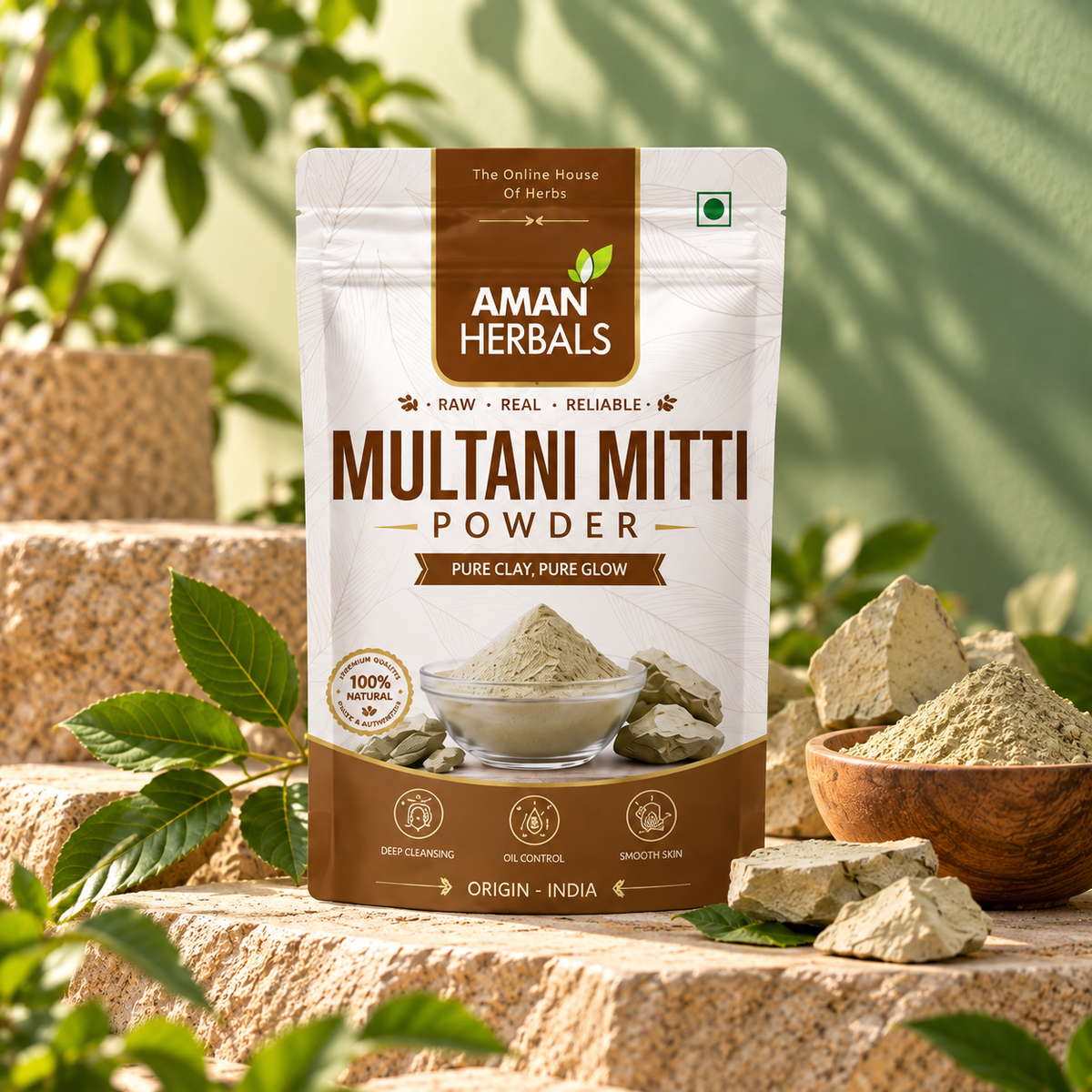 100% Pure and Natural Multani Mitti Powder for Face & Skin Glow