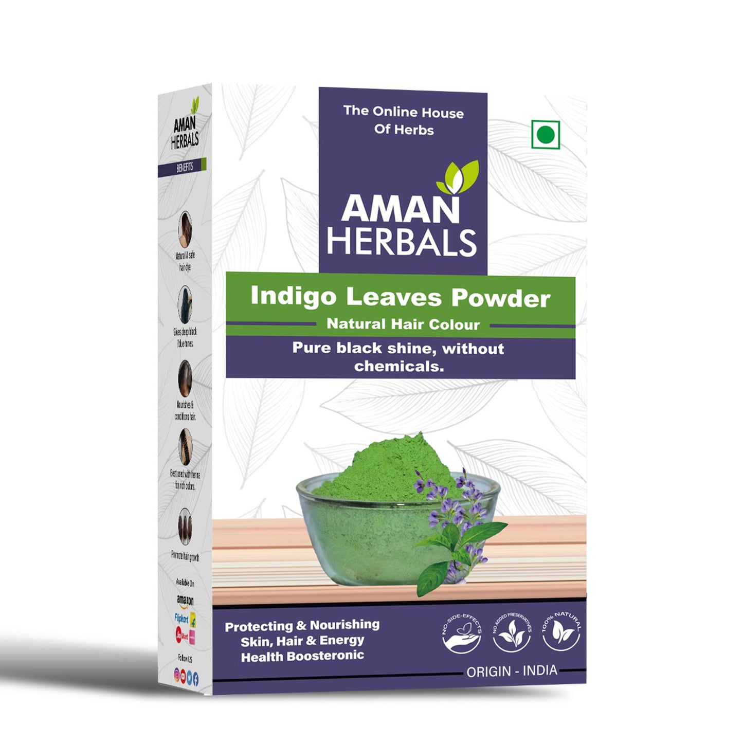 100% Pure and Natural Organic & Herbal Indigo Powder for Black Hair