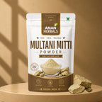 AMAN HERBALS -100% Natural Multani Mitti powder for Face, Skin, and Hair | Fuller's Earth, Bentonite Clay - 200 gm (Pack of 2)
