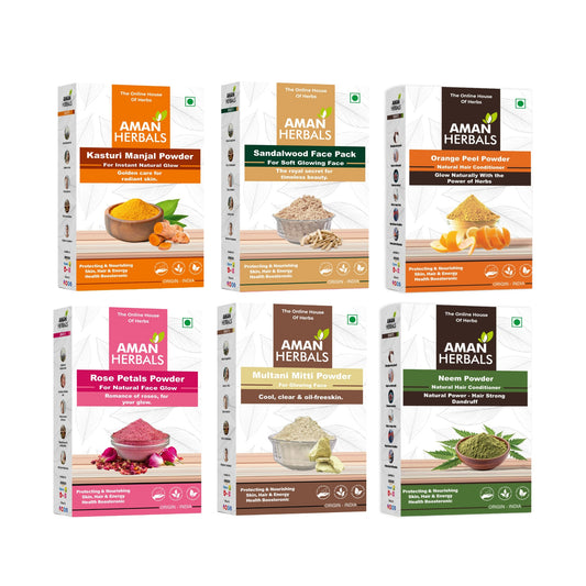 Pure Natural Neem, Rose, Orange, Multani Mitti, Sandalwood & Kasturi Manjal
