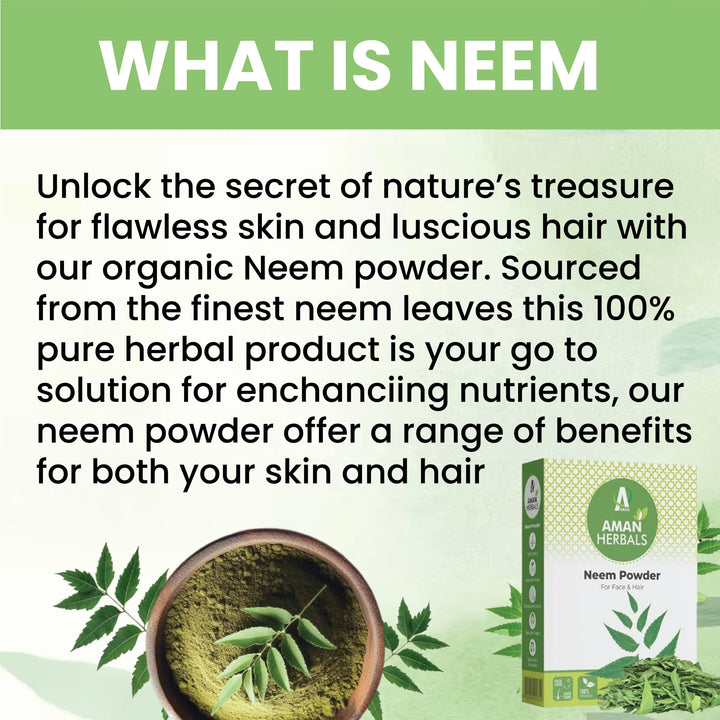 neem powder for acne, neem for dandruff, skin care neem, herbal antifungal powder