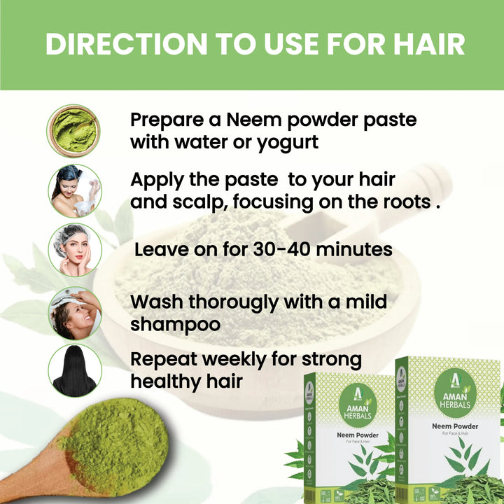 neem powder for acne, neem for dandruff, skin care neem, herbal antifungal powder