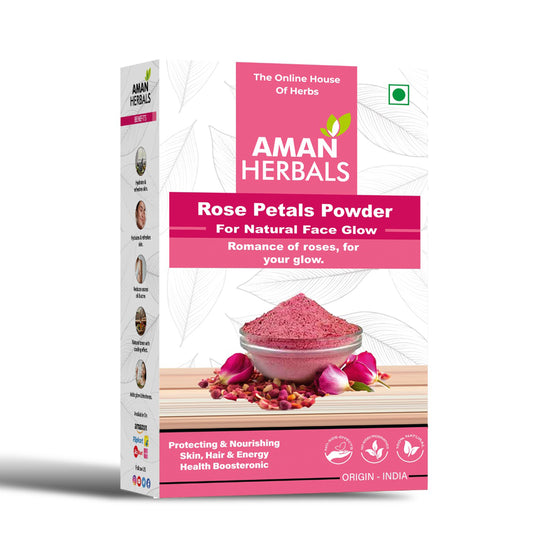 100% Pure and Organic Natural Rose Petal Powder for Face & Skin Glow