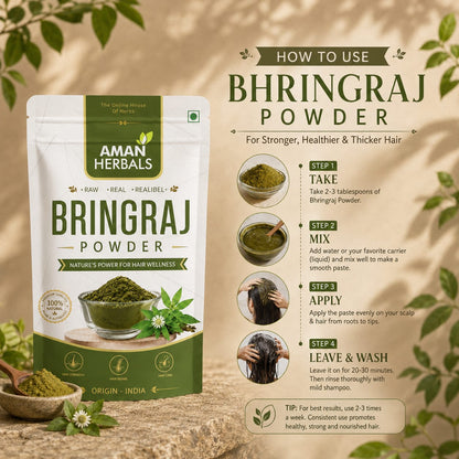 100% Pure and Natural Organic Bhringraj Powder for Hair Growth
