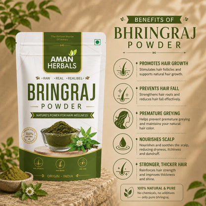 100% Pure and Natural Organic Bhringraj Powder for Hair Growth