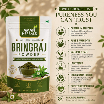 100% Pure and Natural Organic Bhringraj Powder for Hair Growth