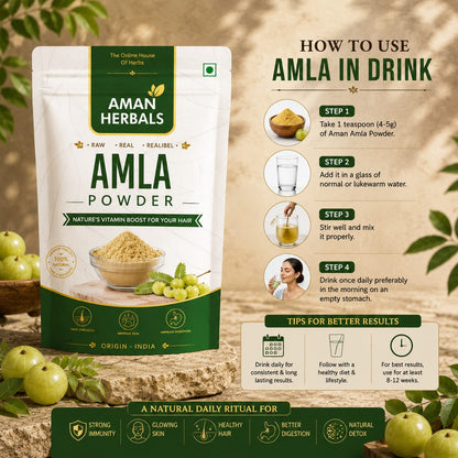 Organic and Pure Amla Powder Natural Tonic For Hair and drink