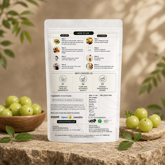 100% Organic and Natural Amla Powder for Hair Growth 100gm (Pack of 2)