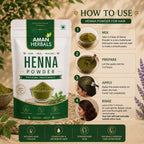 100% Pure and Natural Organic Henna/Mehndi Powder For Black Hair