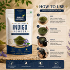 100% Pure and Natural Organic & Herbal Indigo Powder for Black Hair