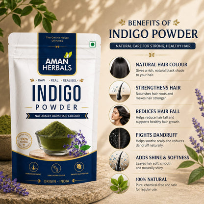 100% Pure and Natural Organic & Herbal Indigo Powder for Black Hair