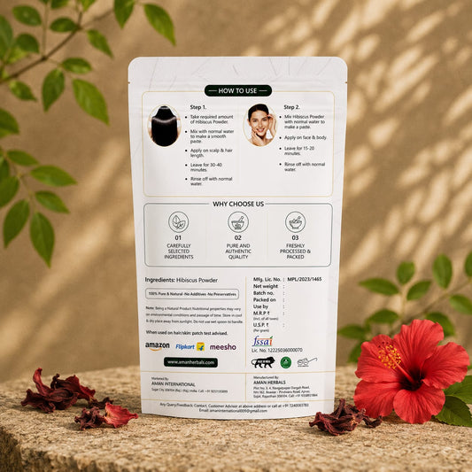 100% Pure and Natural Hibiscus powder for Hair Growth Face pack