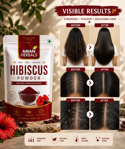 100% Pure and Natural Hibiscus powder for Hair Growth Face pack