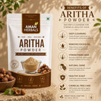 Aritha (Reetha) Powder | 100% Natural and Organic | For Good Hair Health (100 gm)