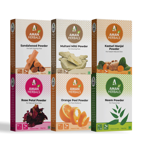 Pure Natural Neem, Rose, Orange, Multani Mitti, Sandalwood & Kasturi Manjal