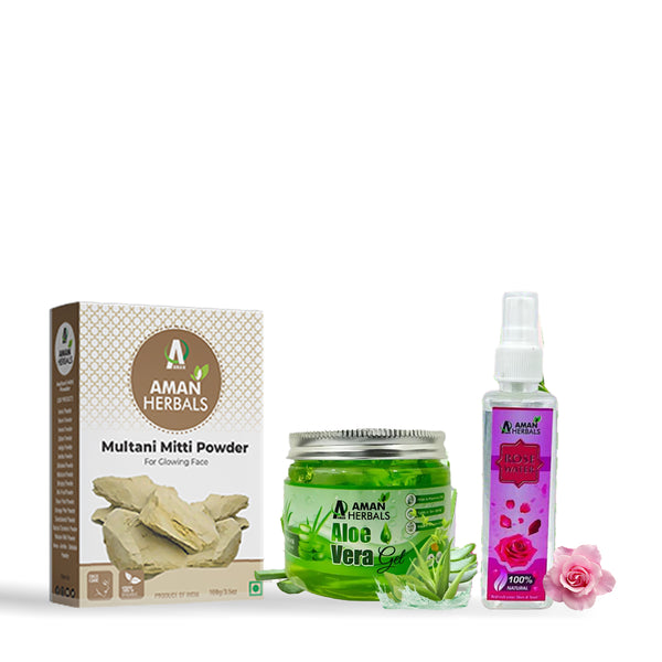 100% Pure & Natural Multani Mitti Powder With Alovera Gel & Rose Water